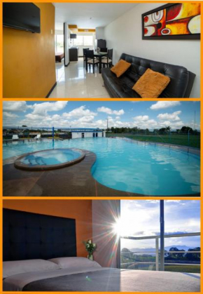 Apartamento con parqueadero, piscinas y wifi a 5 min del parque del café
